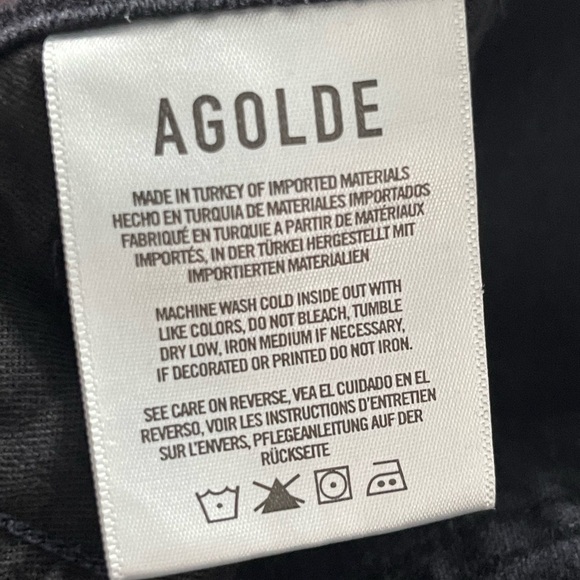 Agolde Sophie Mid Rise Skinny Ankle gray distress black Jeans size 27 - Picture 9 of 12